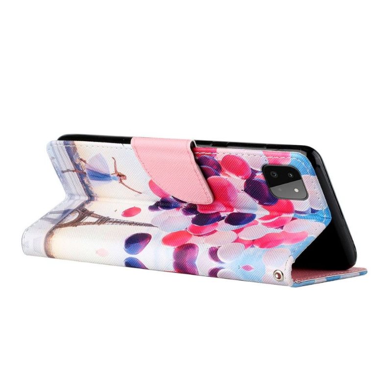 Kotelot Samsung Galaxy A22 5G Eiffel-tornin Ilmapallotyttö