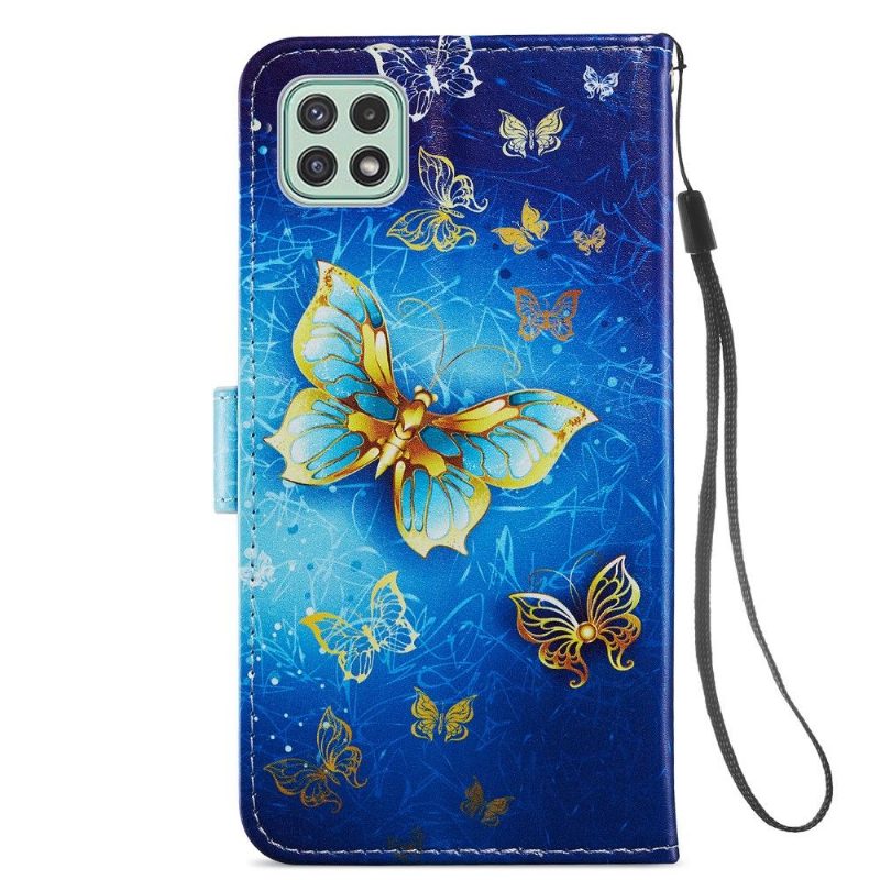 Kotelot Samsung Galaxy A22 5G Golden Butterfly