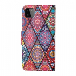 Nahkakotelo Samsung Galaxy A22 5G Kaleidoskooppi Mandala