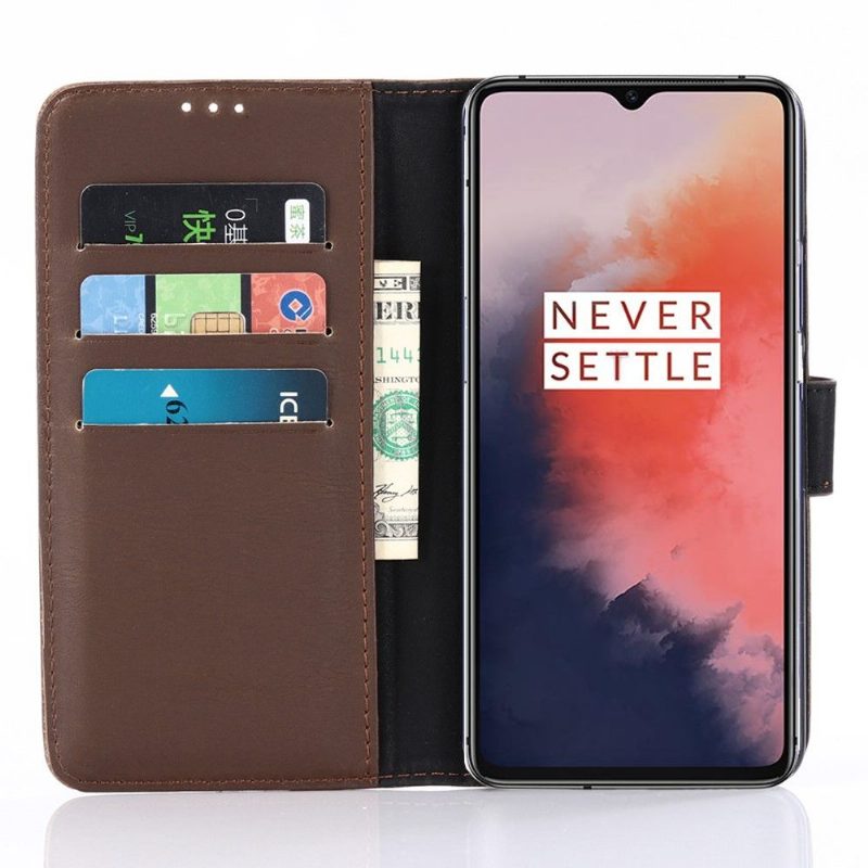 Kotelot OnePlus 7T Faux Leather Retro