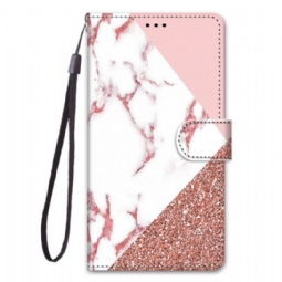 Nahkakotelo Xiaomi 13 Marmori- Ja Glitter-kolmio