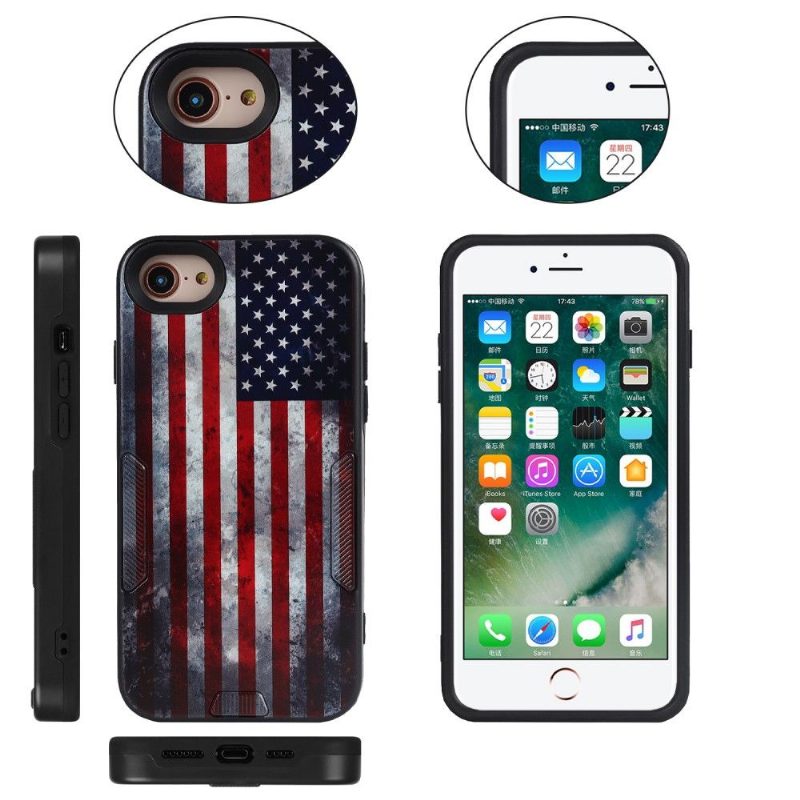 Kuori iPhone SE 2022 Vintage Amerikan Lippu