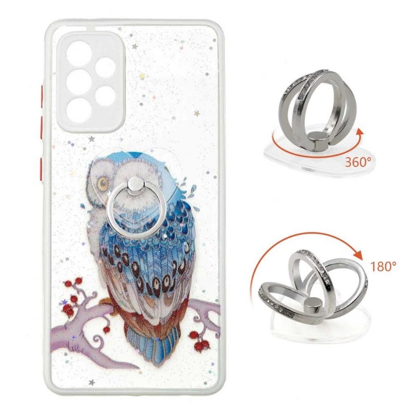 Case Samsung Galaxy A72 4G / A72 5G Kyydissä Oleva Pöllö Renkaalla