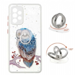 Case Samsung Galaxy A72 4G / A72 5G Kyydissä Oleva Pöllö Renkaalla