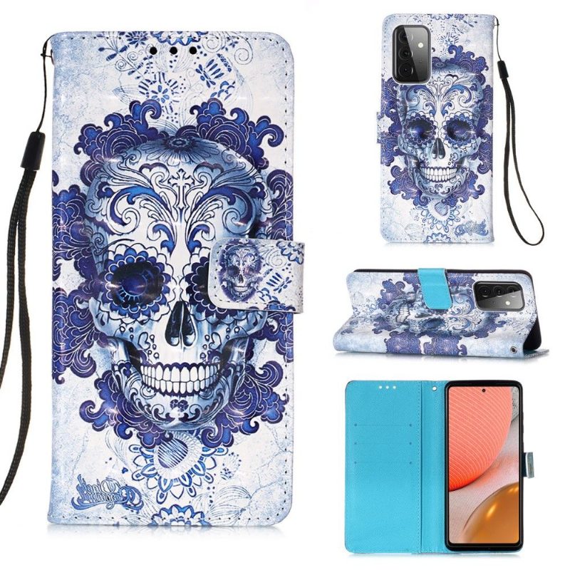 Flip Case Samsung Galaxy A72 4G / A72 5G Hemming Calavera Kuvio