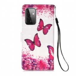 Nahkakotelo Samsung Galaxy A72 4G / A72 5G Murtumaton Puhelinkuoret Butterflies Romance