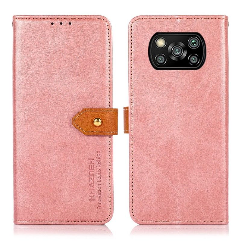 Kotelot Poco X3 / X3 Pro / X3 NFC Khazneh Bicolor Keinonahka