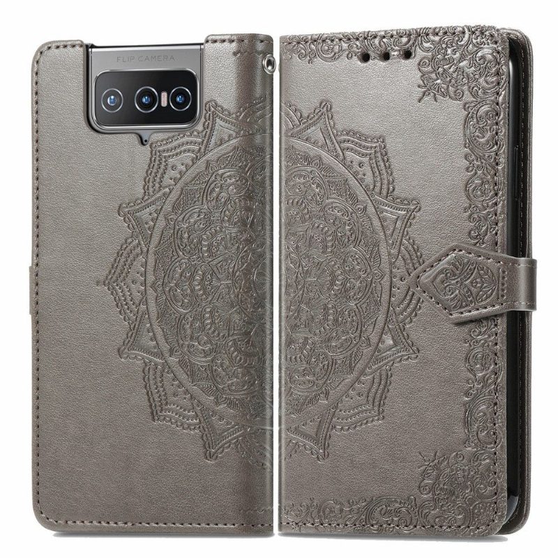 Kotelot Asus Zenfone 8 Flip Alkuperäinen Mandala Relief Faux Leather