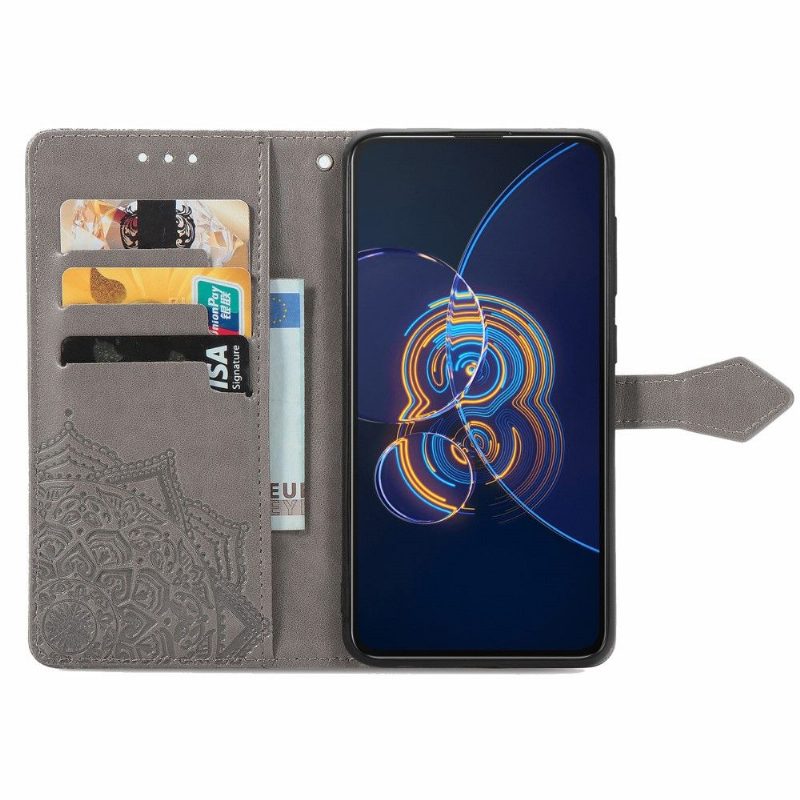 Kotelot Asus Zenfone 8 Flip Alkuperäinen Mandala Relief Faux Leather