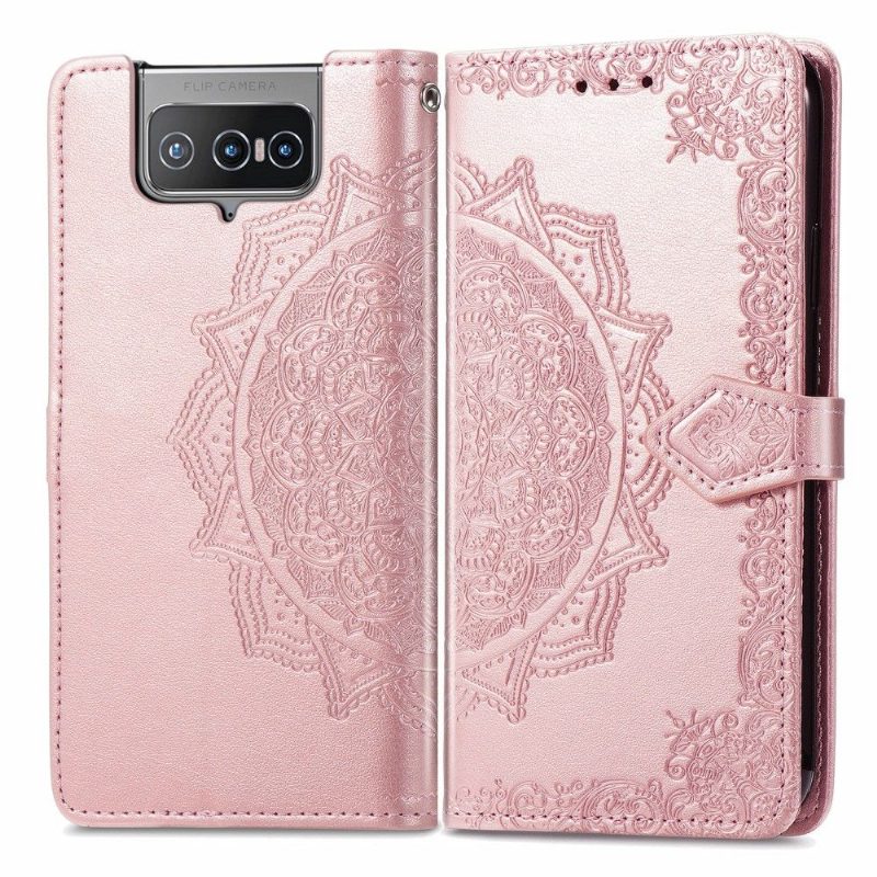 Kotelot Asus Zenfone 8 Flip Alkuperäinen Mandala Relief Faux Leather