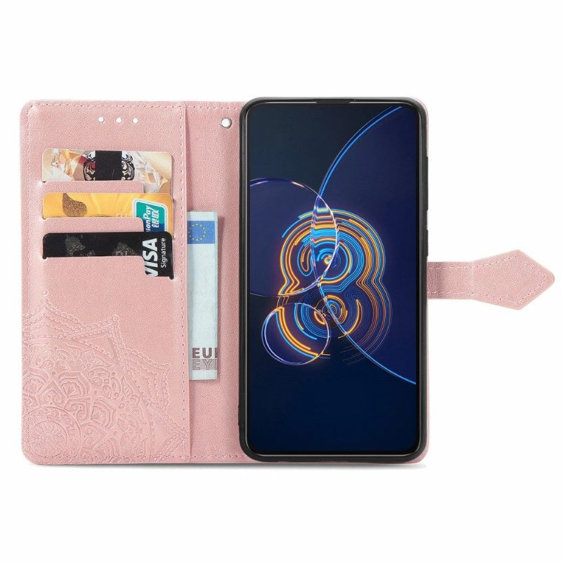 Kotelot Asus Zenfone 8 Flip Alkuperäinen Mandala Relief Faux Leather