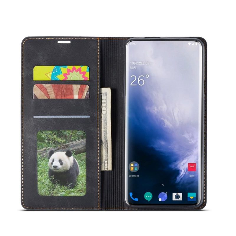 Flip Case OnePlus 7 Pro Hemming Forwenw Mat Keinonahkaa