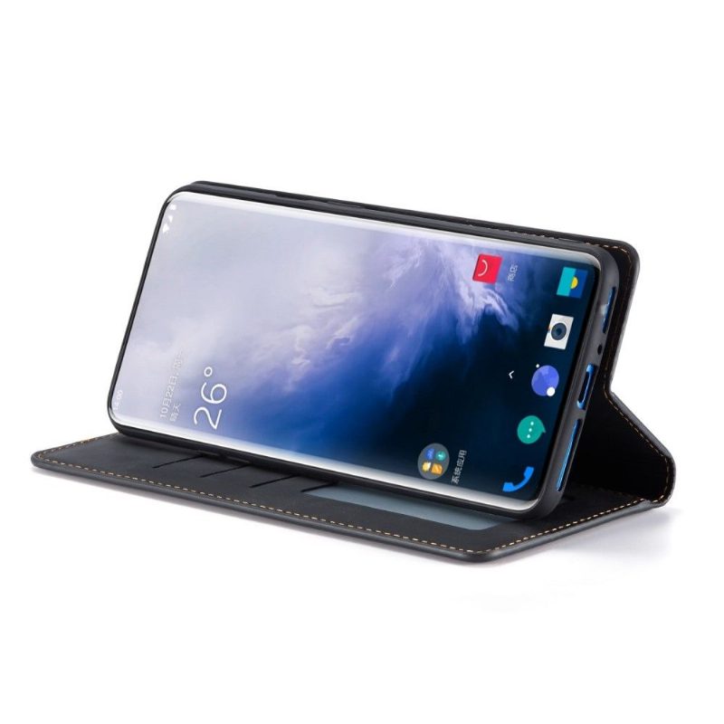 Flip Case OnePlus 7 Pro Hemming Forwenw Mat Keinonahkaa