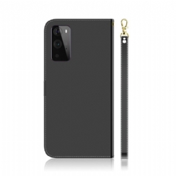 Flip Case OnePlus 9 Pro Hemming Keinonahkainen Peiliefekti