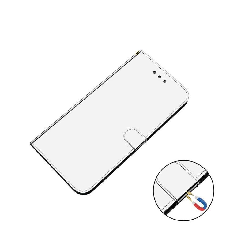 Flip Case OnePlus 9 Pro Hemming Keinonahkainen Peiliefekti