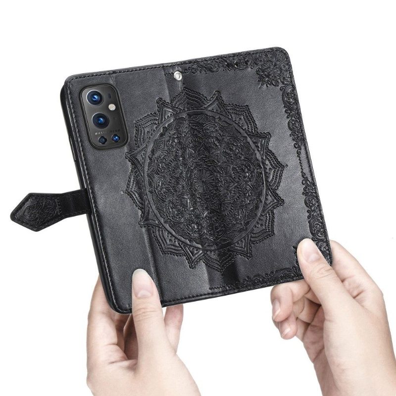 Kotelot OnePlus 9 Pro Suojakuori Mandala Relief Faux Leather