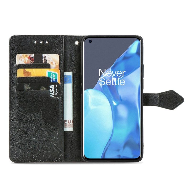 Kotelot OnePlus 9 Pro Suojakuori Mandala Relief Faux Leather