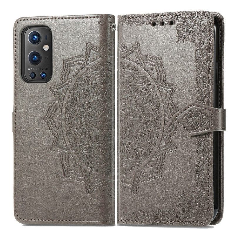 Kotelot OnePlus 9 Pro Suojakuori Mandala Relief Faux Leather