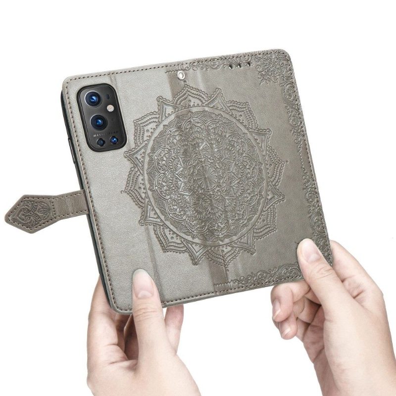 Kotelot OnePlus 9 Pro Suojakuori Mandala Relief Faux Leather