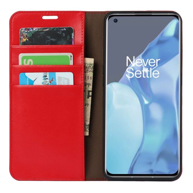 Nahkakotelo OnePlus 9 Pro Murtumaton Puhelinkuoret Nahkainen Korttipidikkeen Toimintoteline