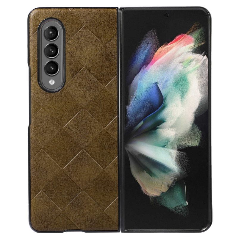 Case Samsung Galaxy Z Fold 4 Keinonahkainen Ruutukuvio