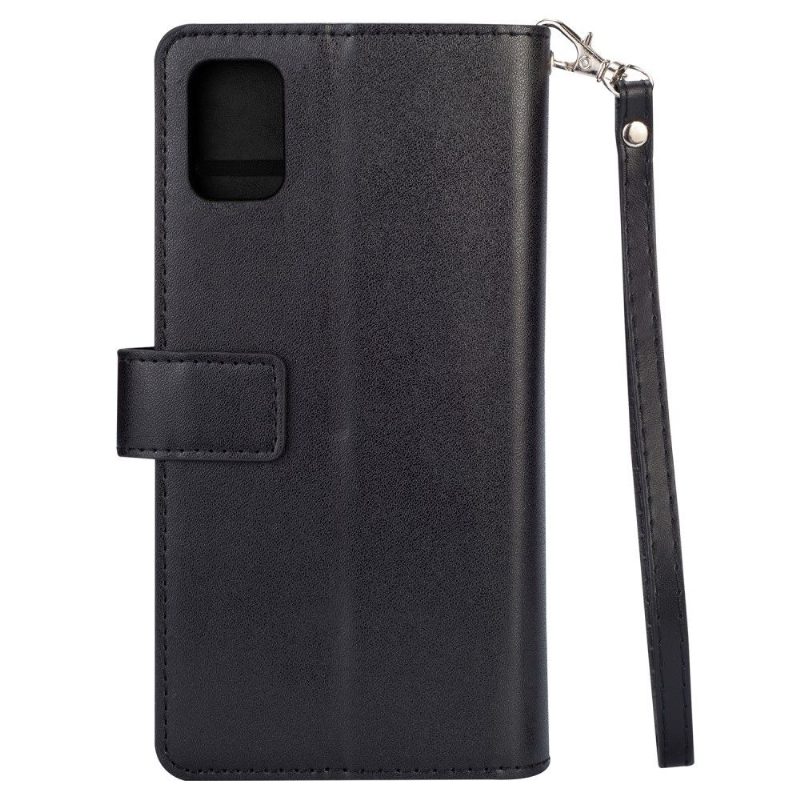 Flip Case Samsung Galaxy A41 Hemming Lompakkokuori Suojaketju Kuori Keinonahkaa