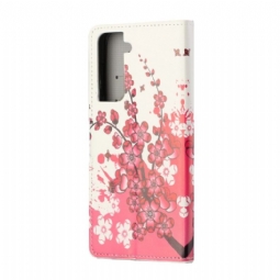 Flip Case Samsung Galaxy S21 5G Hemming Japanilainen Aprikoosipuu