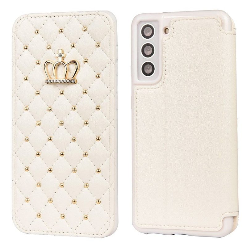 Flip Case Samsung Galaxy S21 5G Hemming Ylellinen Tikattu Nahkaefekti