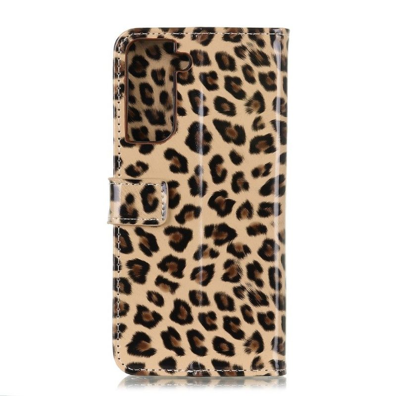 Kotelot Samsung Galaxy S21 5G Faux Leather Leopard Style