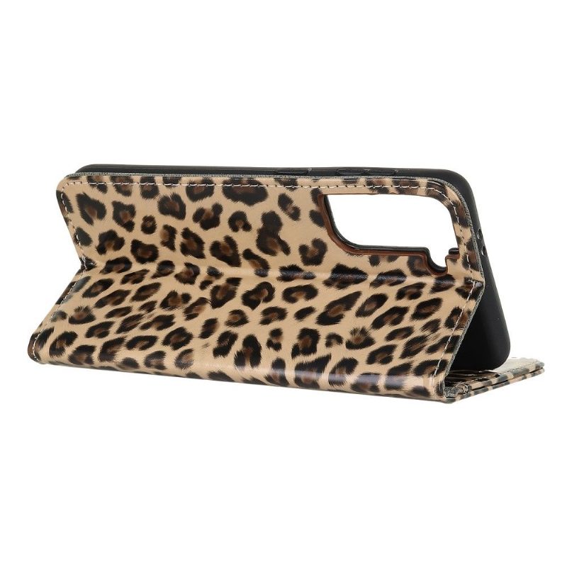 Kotelot Samsung Galaxy S21 5G Faux Leather Leopard Style