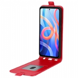 Flip Case Poco M4 Pro 5G Hemming Kotelot Flip Keinonahka Pystysuora