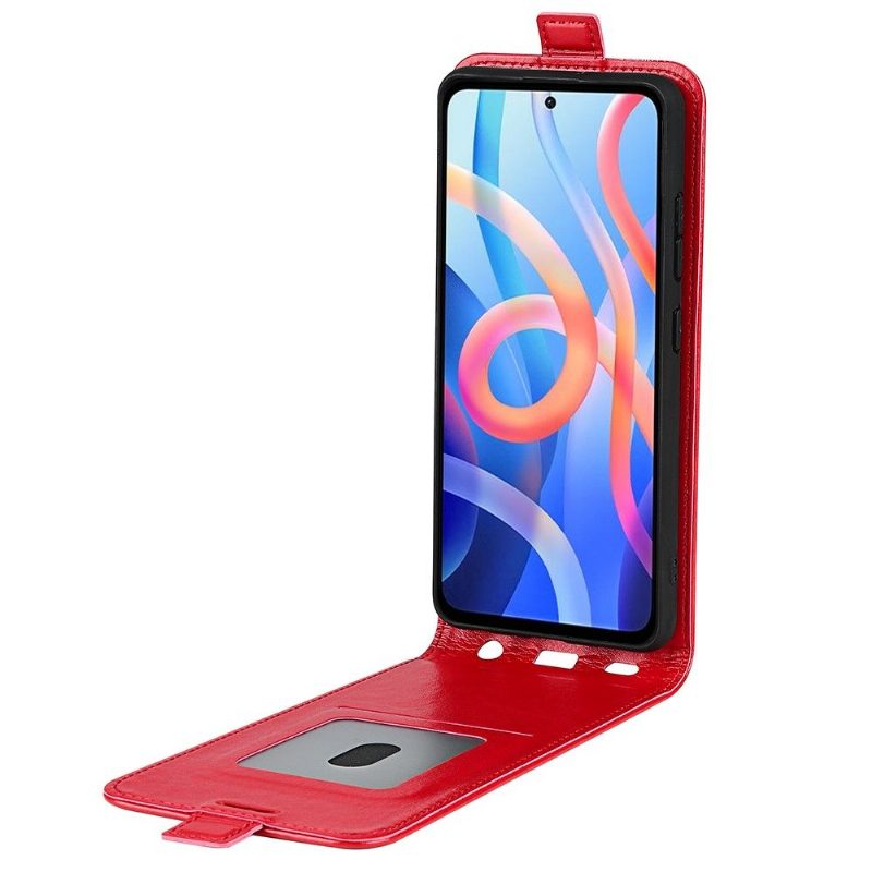 Flip Case Poco M4 Pro 5G Hemming Kotelot Flip Keinonahka Pystysuora