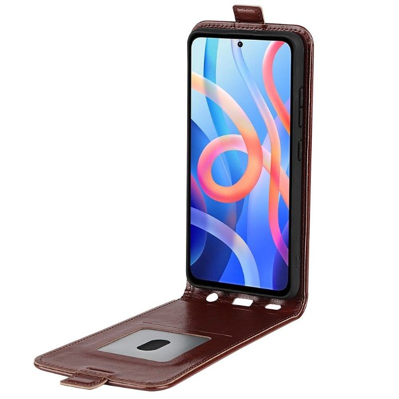 Flip Case Poco M4 Pro 5G Hemming Kotelot Flip Keinonahka Pystysuora