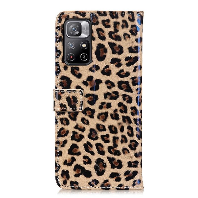 Kotelot Poco M4 Pro 5G Faux Leather Leopard Style