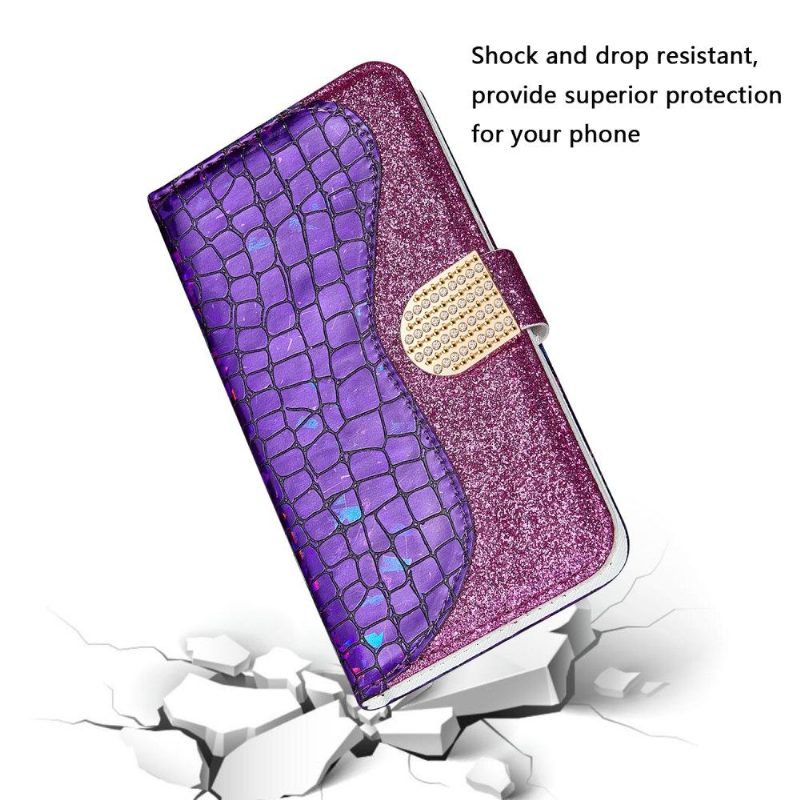 Kotelot Poco M4 Pro 5G Luxury Croco Sequins