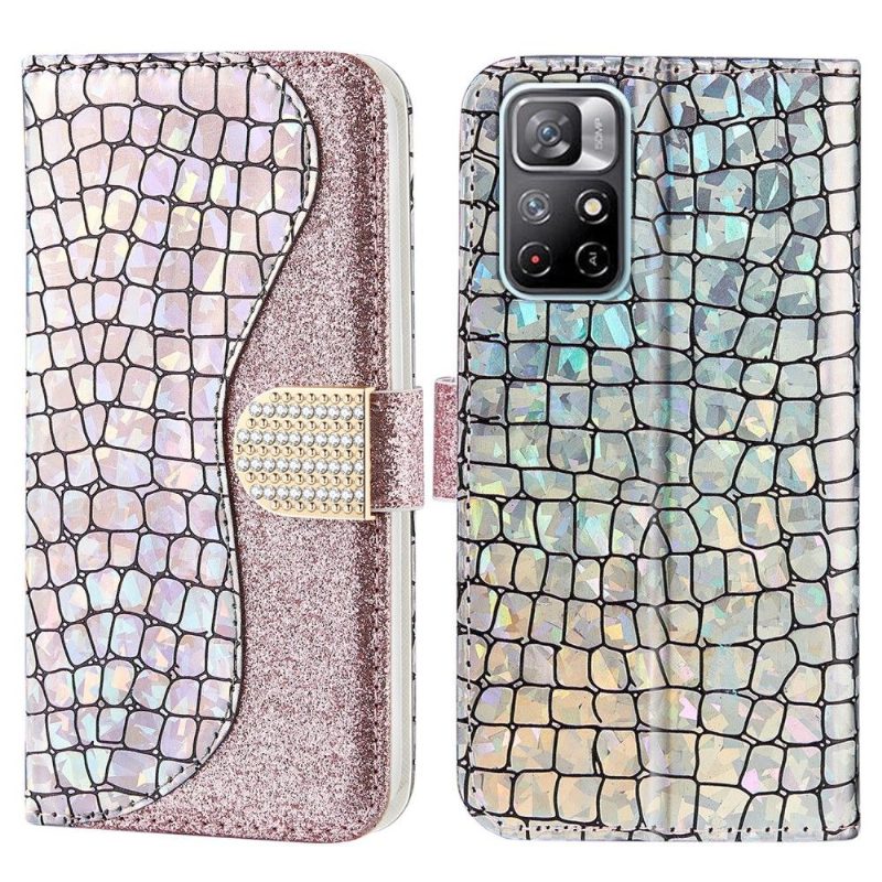 Kotelot Poco M4 Pro 5G Luxury Croco Sequins