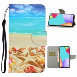 Kotelot Samsung Galaxy A52 4G / A52 5G / A52s 5G Suojaketju Kuori Lanyard Beach