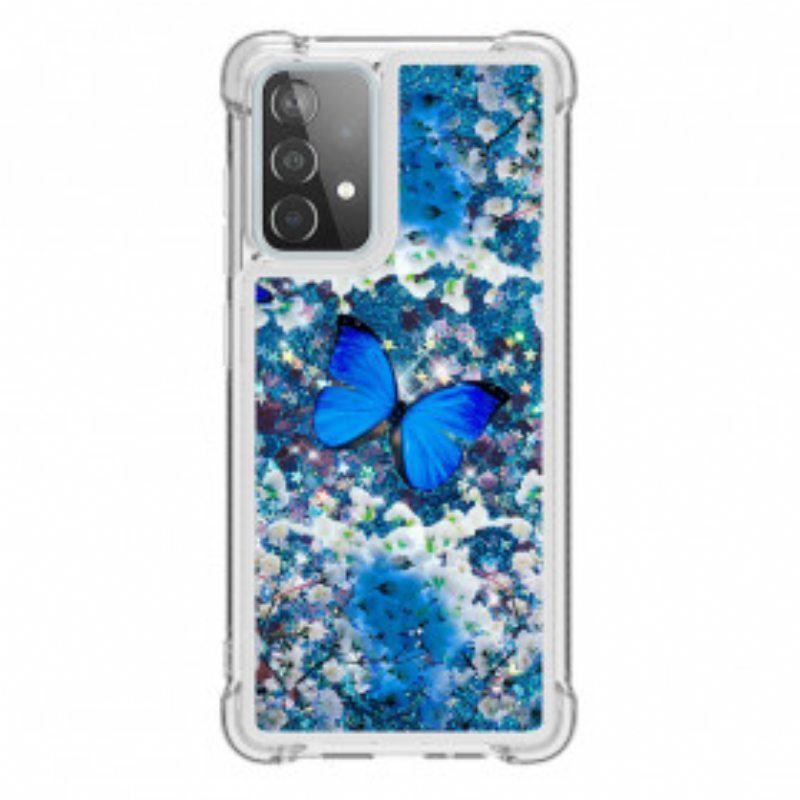 Kuori Samsung Galaxy A52 4G / A52 5G / A52s 5G Glitter Blue Perhoset