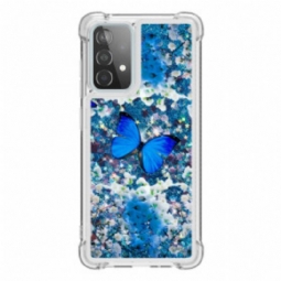 Kuori Samsung Galaxy A52 4G / A52 5G / A52s 5G Glitter Blue Perhoset