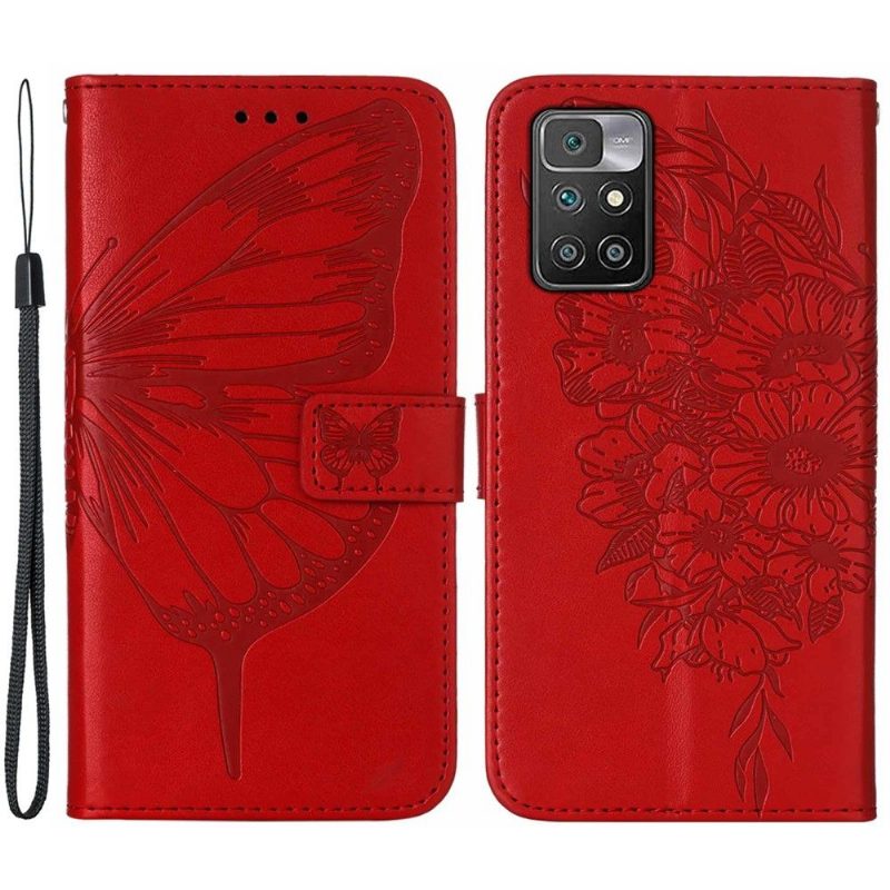 Kotelot Xiaomi Redmi 10 Butterfly Flower -korttikotelo