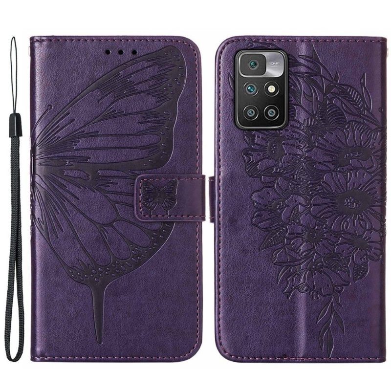 Kotelot Xiaomi Redmi 10 Butterfly Flower -korttikotelo