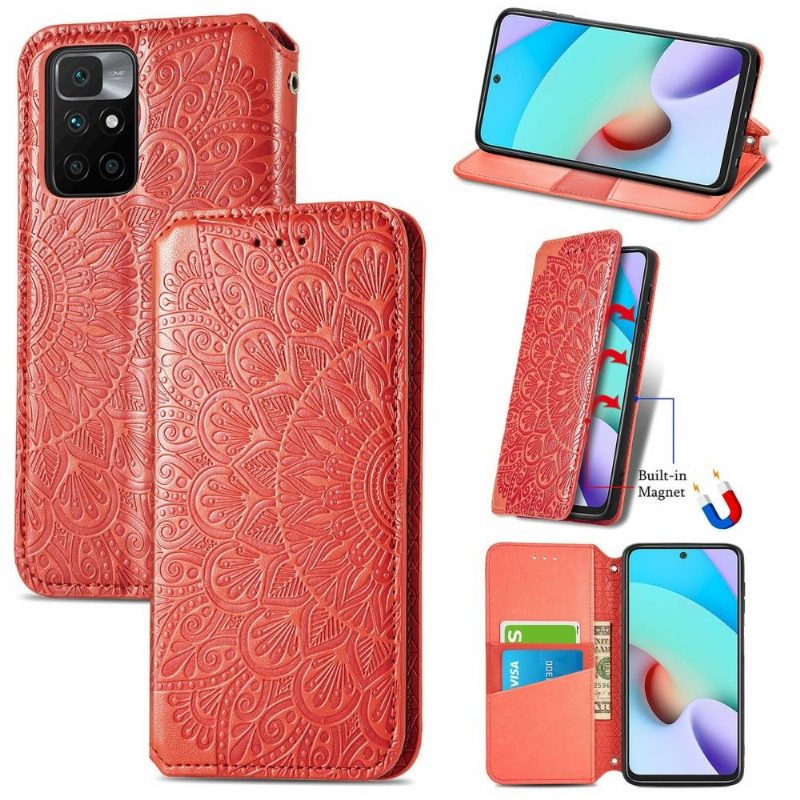 Nahkakotelo Xiaomi Redmi 10 Murtumaton Puhelinkuoret Kotelot Flip Flip Chic Mandala