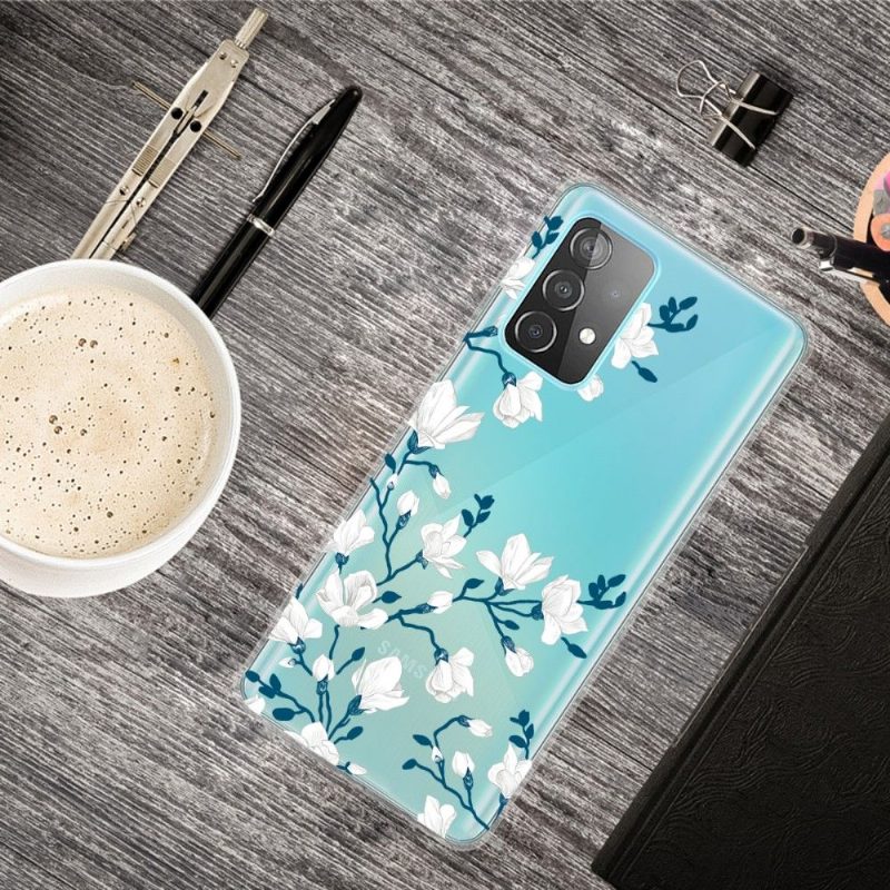 Case Samsung Galaxy A32 4G Murtumaton Puhelinkuoret Valkoiset Kukat