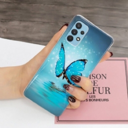 Kuori Samsung Galaxy A32 4G Alkuperäinen Luminous Blue Butterfly