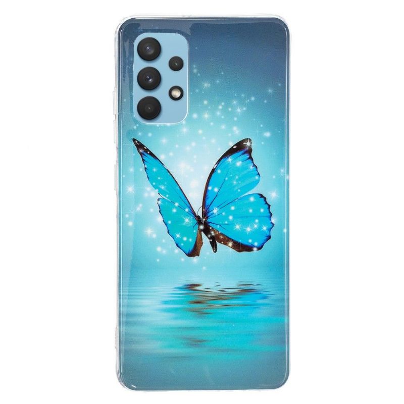 Kuori Samsung Galaxy A32 4G Alkuperäinen Luminous Blue Butterfly