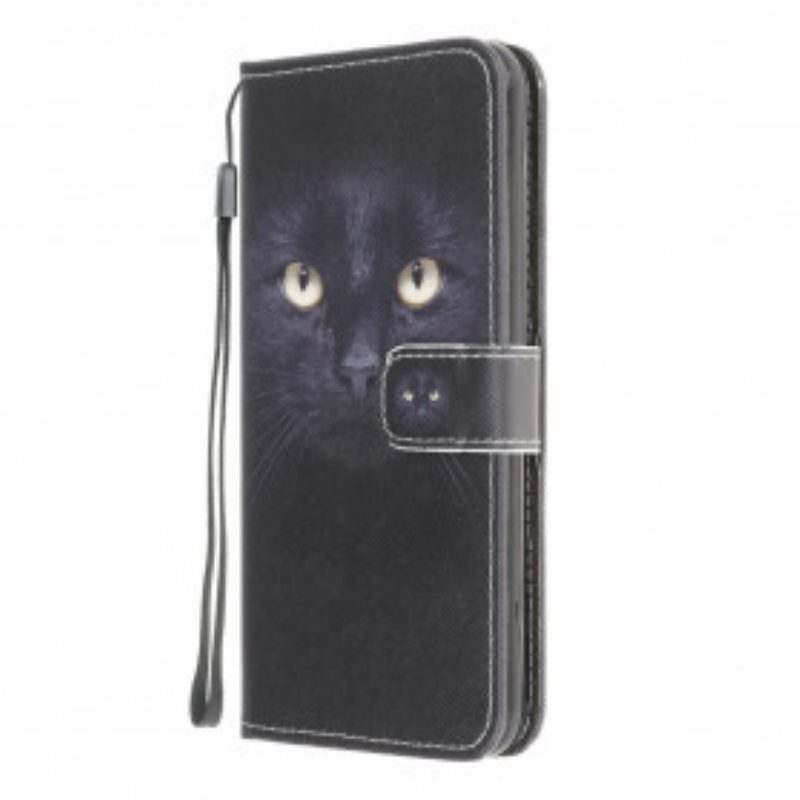 Kotelot Moto G50 Suojaketju Kuori Strappy Black Cat Eyes