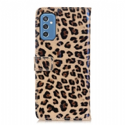 Flip Case Samsung Galaxy M52 5G Hemming Faux Leather Leopard Style