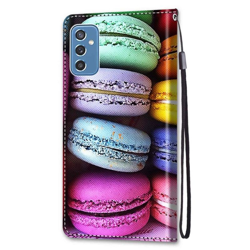 Flip Case Samsung Galaxy M52 5G Hemming Macaroons