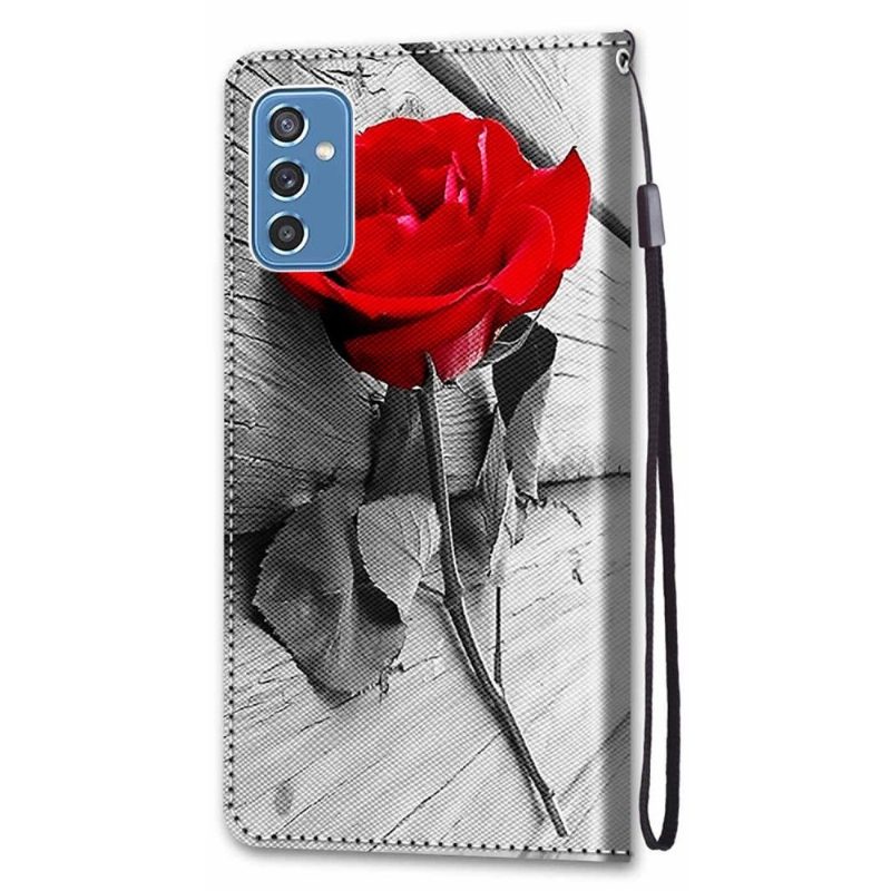 Flip Case Samsung Galaxy M52 5G Hemming Punainen Ruusu