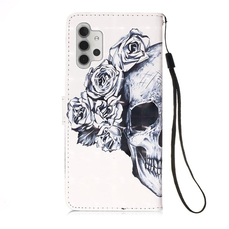 Kotelot Samsung Galaxy A32 5G Skull Flowers